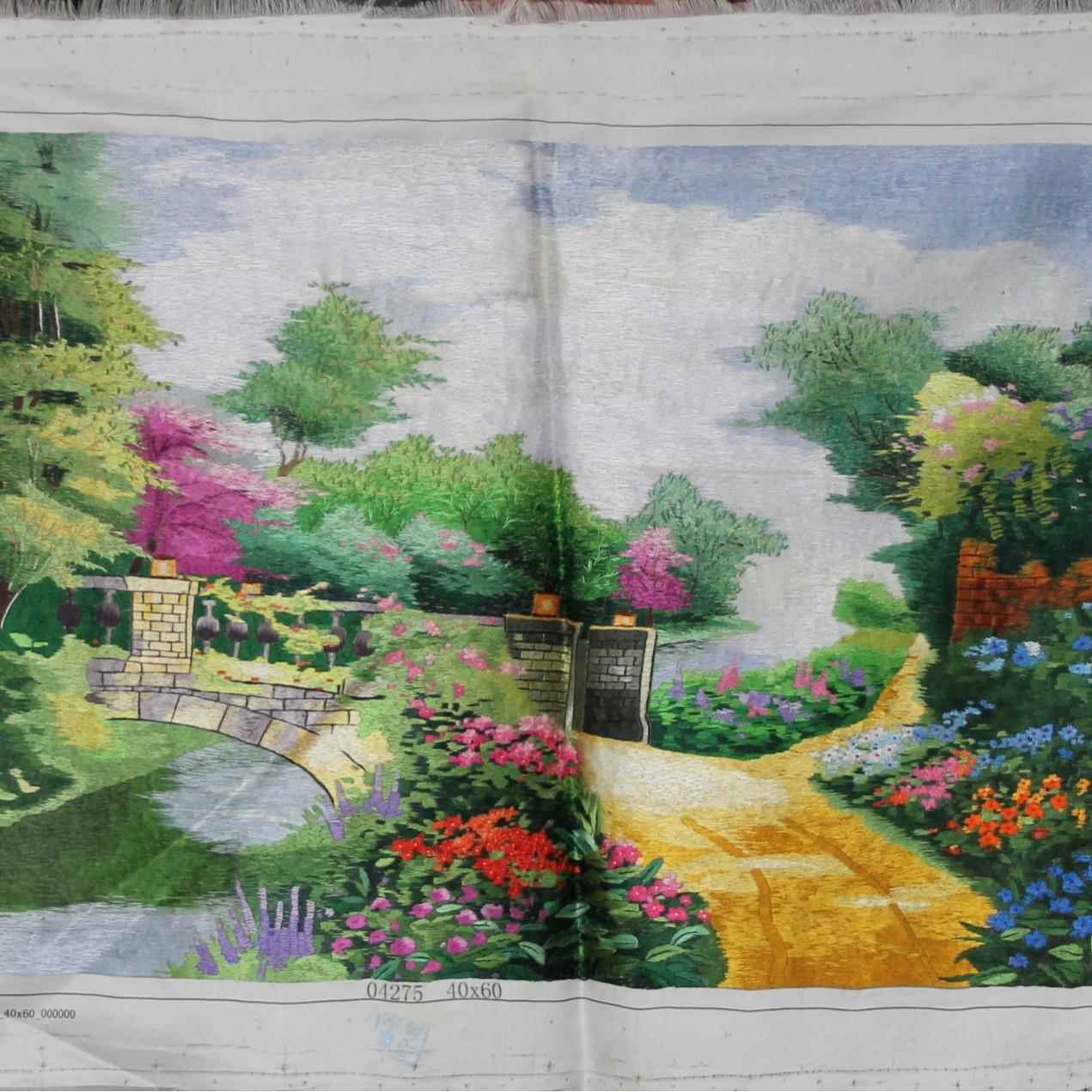苏州手工刺绣画客厅装饰送礼苏绣未装裱风景画厂家生产