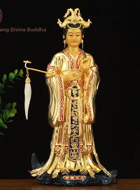 碧霞元君像泰山皇后铜像泰山圣母台湾纯铜鎏金泰山姥姥佛像饰品