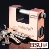 74mm加大矩形挂锁横梁锁商店大门防盗锁头带钥匙工业风加厚