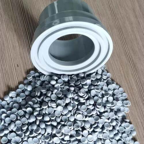 专业生产PVC注塑粒子注塑级PVC颗粒灰色球阀料管件