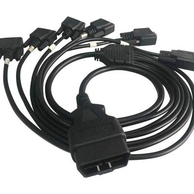 厂家供应汽车obd连接线OBD2公头转6个DB9母头OBD2转接线