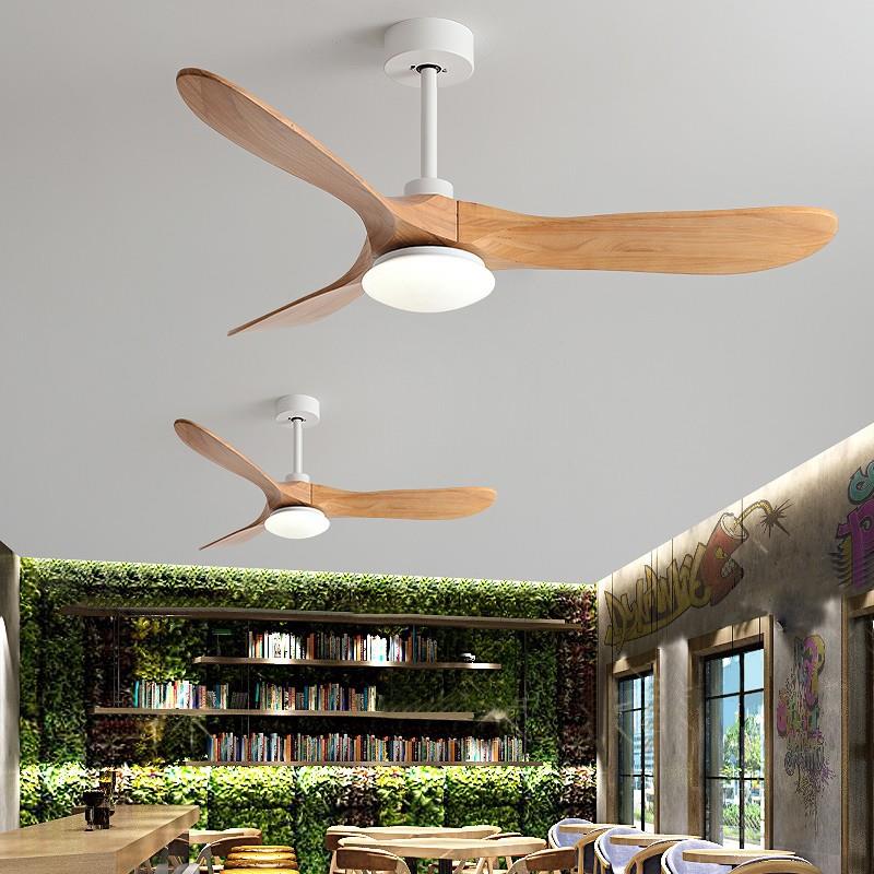 实木风扇灯吊扇灯客厅餐厅家用北欧复古中式大风力吊灯风扇带灯