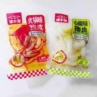 谭小泡山椒猪皮晶小包装泡椒酸辣即食水晶猪肉皮小吃辣味网红零食