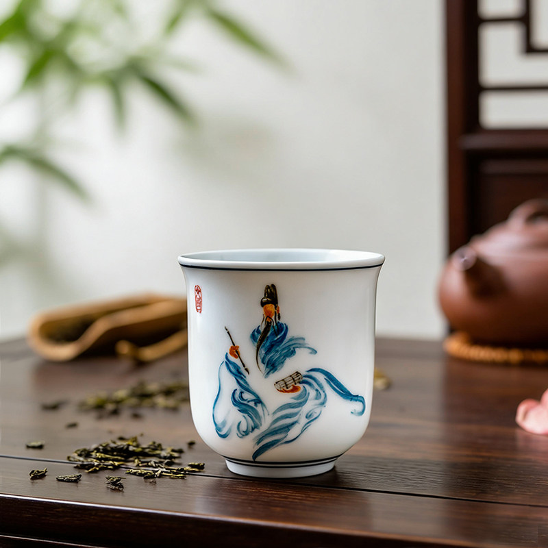 金榜题名主人杯醴陵釉下五彩大师纯手绘陶瓷茶杯个人专用杯品茗杯