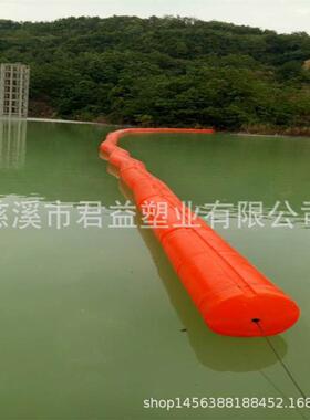 广州河道拦污挡漂塑料浮筒 红色圆柱体拦污漂