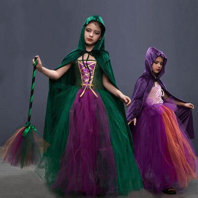 Disguise Girls Hocus Pocus Salem Witch Sisters Costume Kids