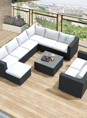 户院外藤藤编沙发庭椅阳台园室外露天别墅楼盘院UPK子花休闲防水