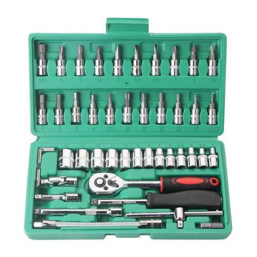 46件53件套筒扳手组套修车工具1/4小飞快速套筒批头汽修工具套装