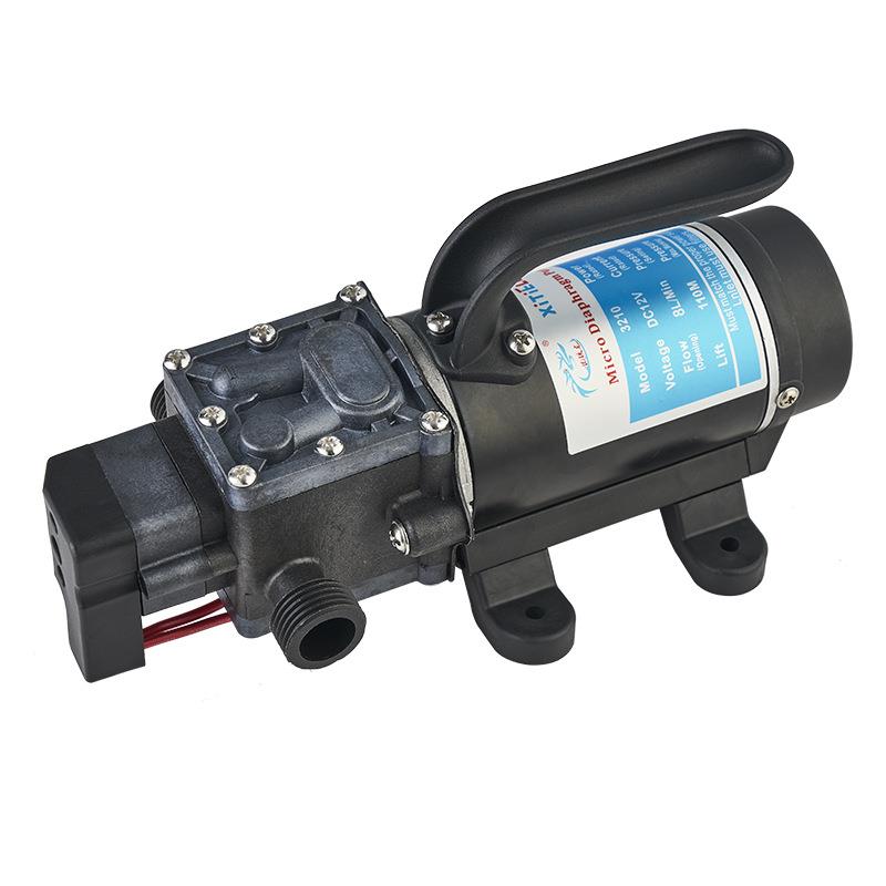 铣铁龙电动高压洗车水泵12V/24V100W直流自吸智能微型隔膜泵