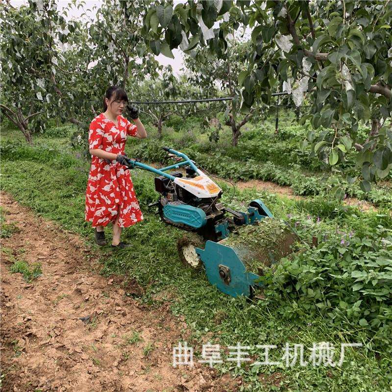 灵活手推式果园割草机 双离合微型锄草机 牧草秸秆割草粉碎机