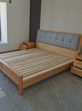 加厚FTL加护粗卧室实木床实木大床主卧榉木成全人双人板经济型腰