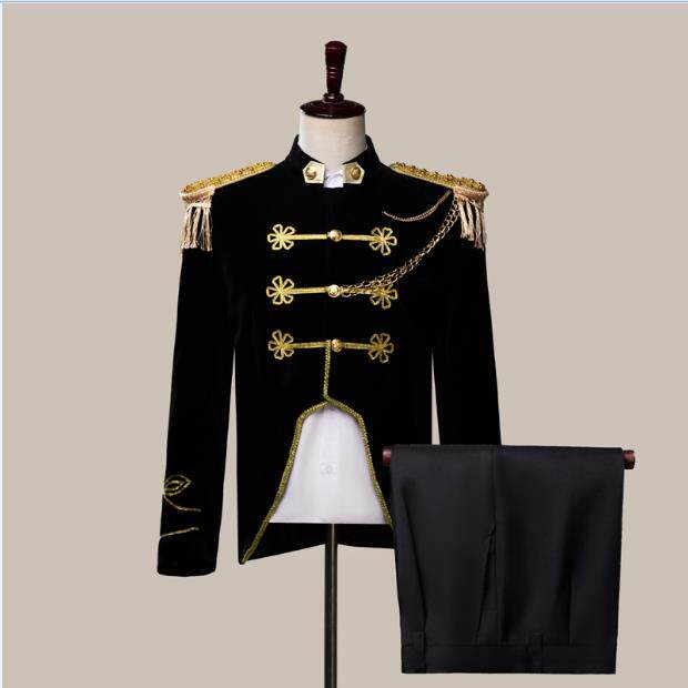 正品202新款蓝黑欧式宫廷2装男女制服夜场礼服适用18225岁 夜场礼