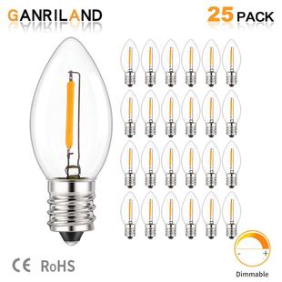 C7LED小灯泡 佛灯 迷你台灯泡复古仿钨丝E12螺口蜡烛灯丝灯25个装