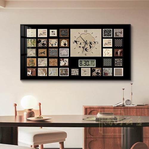 中古风电表YAB箱装画带时钟遮挡配电箱翻饰电闸盒万年历钟表上挂