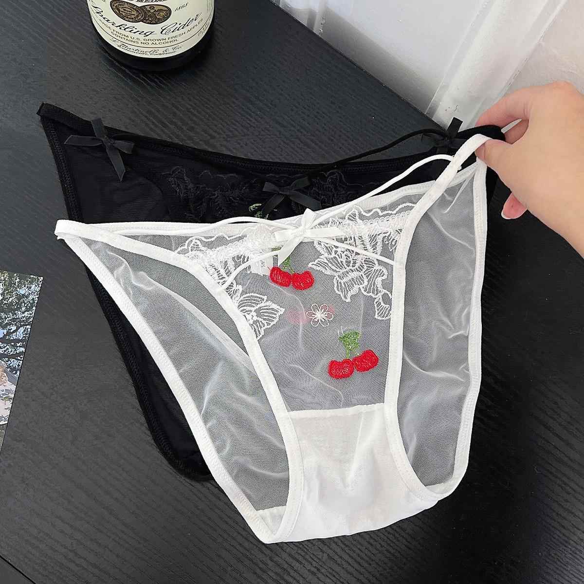 Fruit Party Cute Mesh Womens Briefs Sexy Pattern Thin Girls