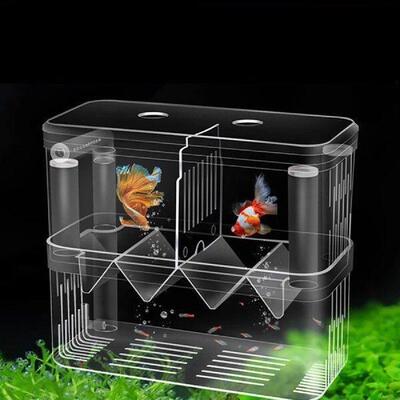 Aquarium Fish Tank Incubator Breeding Box, Acrylic White