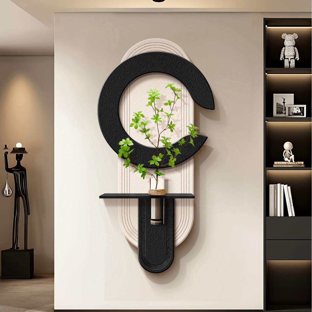 现代简约玄关装饰画2025新款走廊过道挂画水培绿植创意立体砂岩画