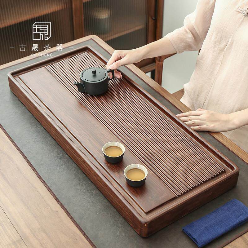 简约重竹茶盘排水储水茶台茶海现代家用功夫茶具托 托盘竹制干泡