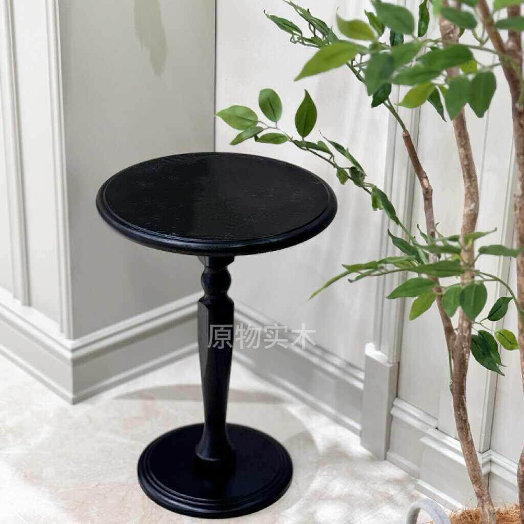 法式实木边几沙发角几阳台客厅小茶几床头柜移动简约咖啡小圆桌子