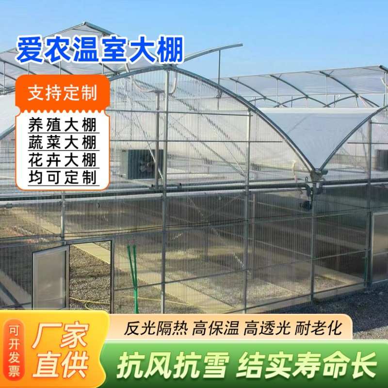温室大棚骨架蝴蝶开窗连栋镀锌大棚椭圆管大棚全套育苗花卉种植棚
