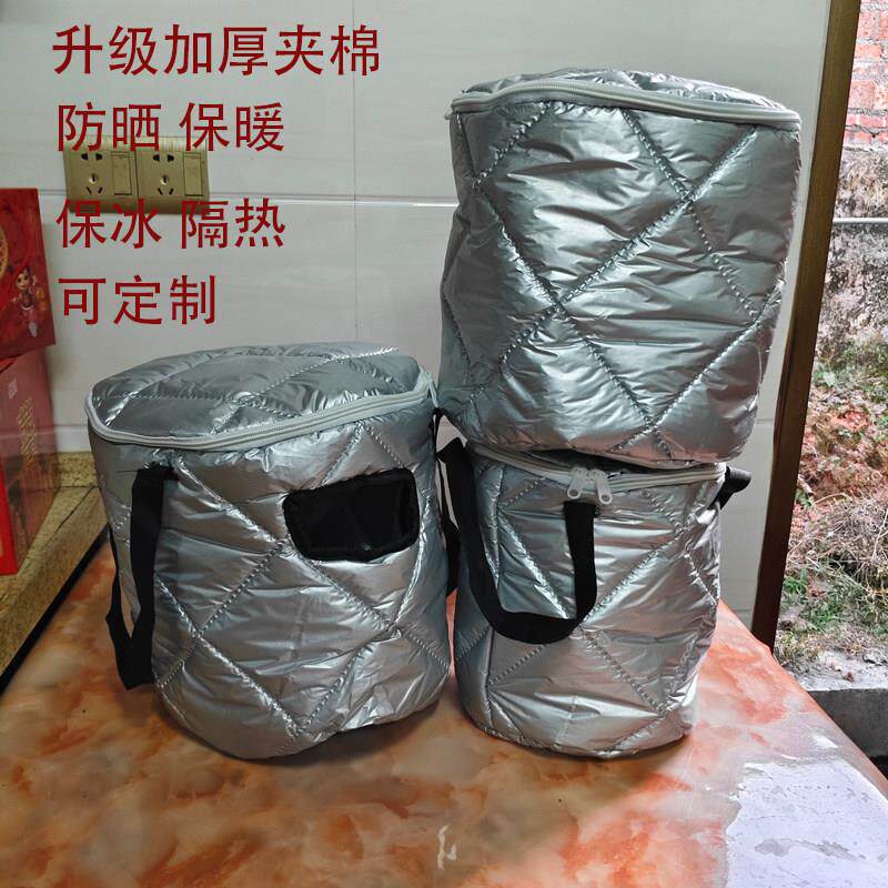 定做饭盒桶锅盆保温袋保暖套夹棉加厚防水防晒带饭手提圆形保温套