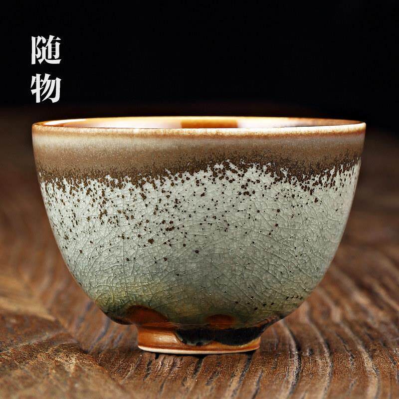 窑变柴烧杯茶杯侘寂杯柴烧主人杯单杯景德镇功夫茶盏个人专用陶瓷