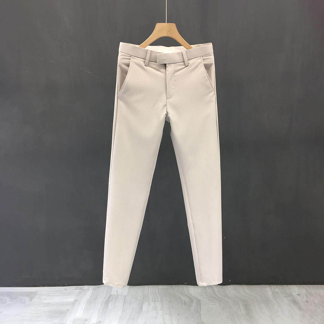 MUSONMU高级感商务西裤男修身垂感九分休闲裤男士夏季薄款西装裤