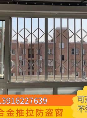 上海定做推拉防盗窗 新款铝合金防护窗 儿童安全防护栏伸缩防盗门