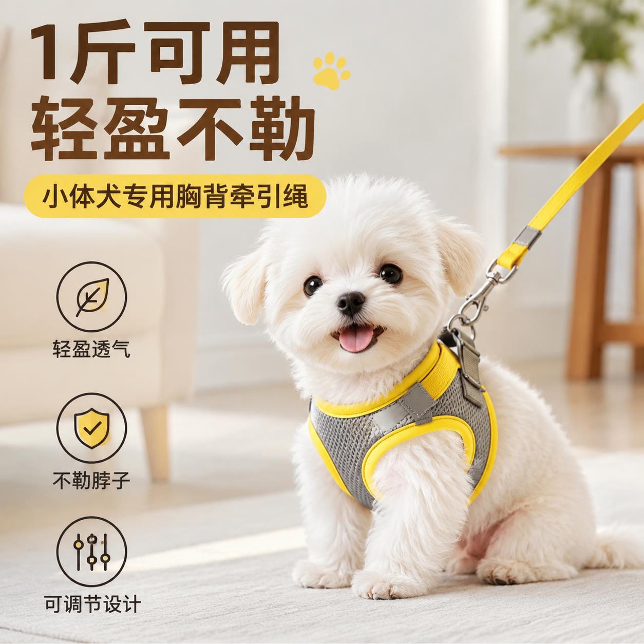 小体犬幼犬专用牵引绳超小体约克夏胸背茶杯犬1斤狗绳小鹿犬狗狗