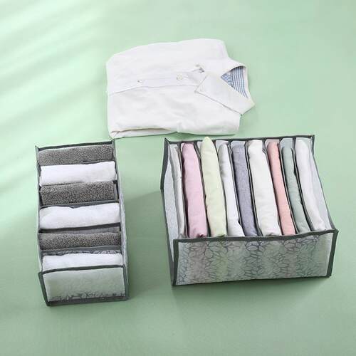 Foldable Drawer-style Mesh Partition Storage Bag for Underwe