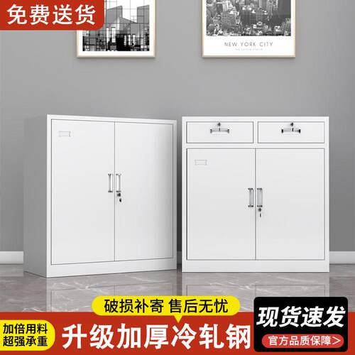 上海钢制办公室矮柜文件柜带锁财务凭证资料柜多抽屉铁皮工具柜子