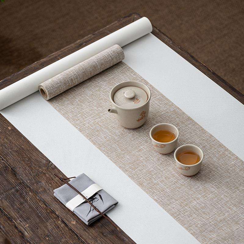 中式禅意桌旗茶室茶艺茶旗茶垫布棉麻加厚长条桌布茶桌垫布艺茶席
