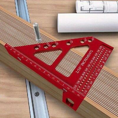 Aluminum Miter Triangle Ruler - 3D Multi-Angle Woodworking