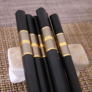 10双装 棋锐合金筷子家用餐厅酒店中式 耐磨耐高温易消毒防滑礼品筷