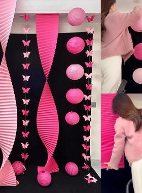 婚房布置用品婚礼晨袍拍照背景墙黑色幕布结婚新房客厅长条喜装饰