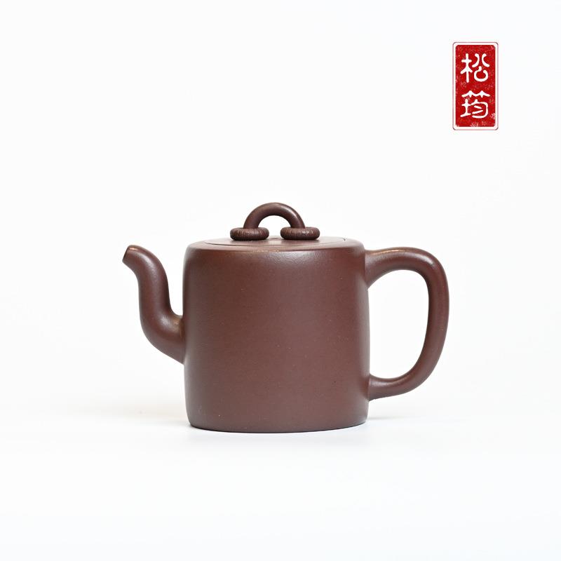 原矿紫泥双圈汲直200ml纯手工光素自用宜兴紫砂壶功夫泡茶壶