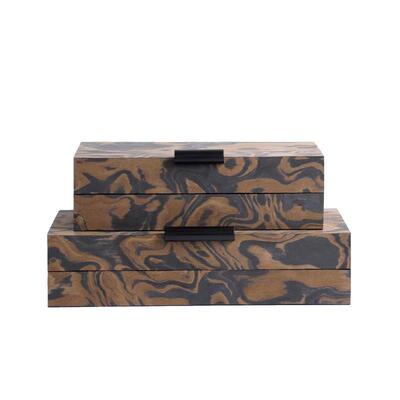 新中实木木皮祥式ZSF云图案样收纳盒摆售件板间楼处客厅书柜装饰