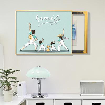 挂现代简约电箱装饰一家JK10061四口餐厅配电箱画电闸开关盒遮挡