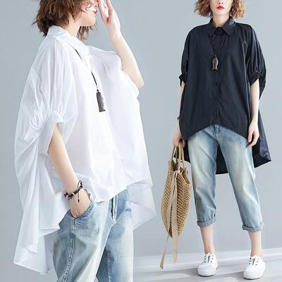 Oversized women's clothing, short before weight loss, long