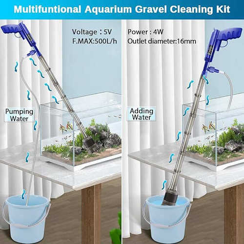 电动鱼缸换水器自动抽水泵过滤洗沙吸粪器家用水族箱清理清洁工具