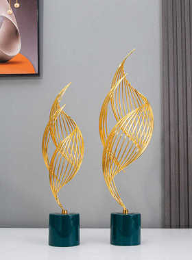 风生水起摆件现代轻奢客厅玄关电视柜创意酒柜书架家居铁艺装饰品