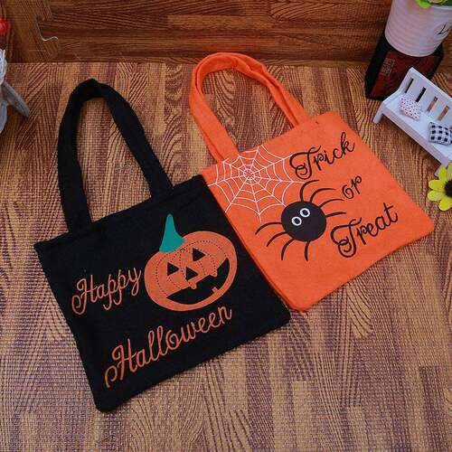 Halloween pumpkin tote bag Gift bag Halloween candy bag