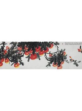 手绘四尺对开138*34厘米国画事事如意大吉大利客厅卧室书房挂画