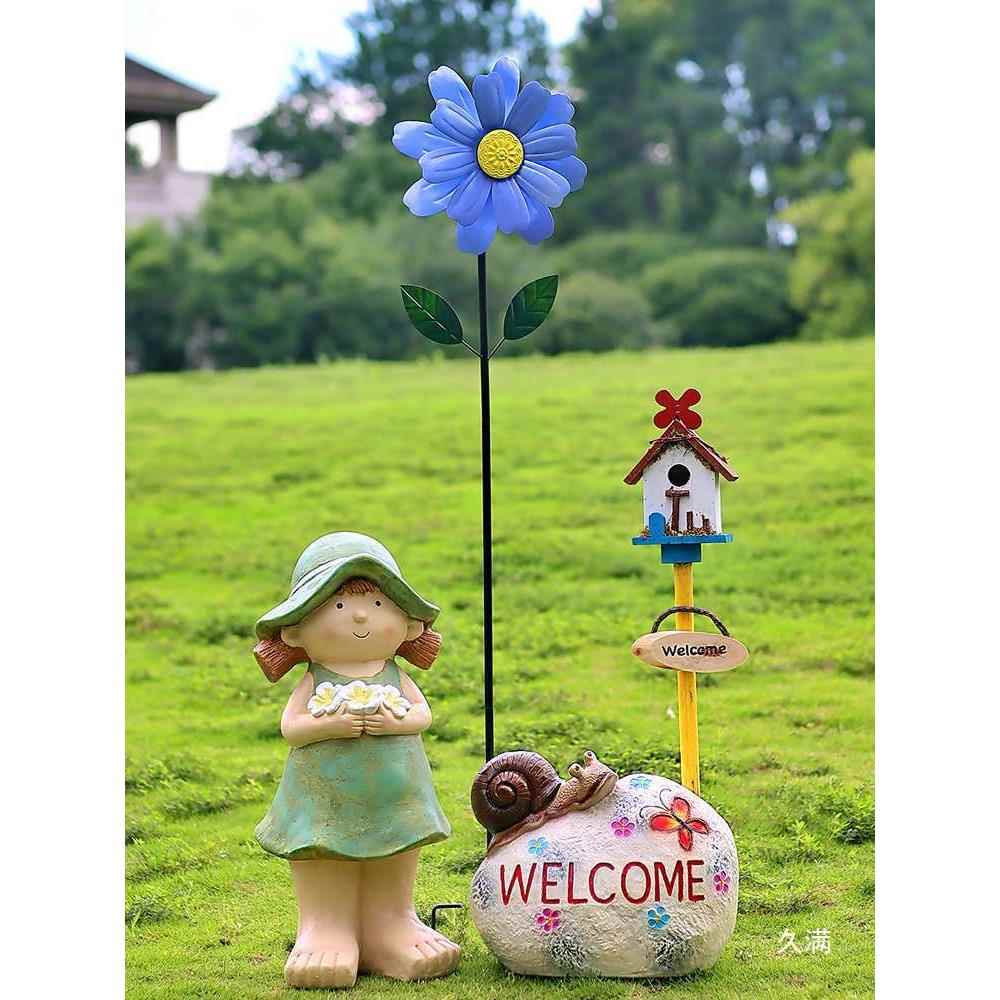 创艺意花庭院院子花朵铁风车户园外转旋园艺菜地民宿造景无品牌/