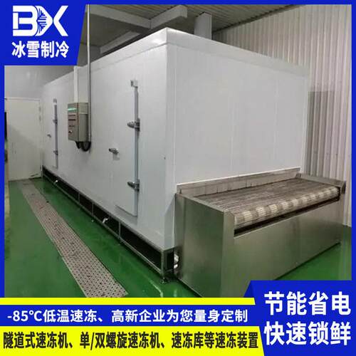 全自动隧道式速冻机猪肉羊肉牛肉速冻设备鱼类海鲜大型速冻线