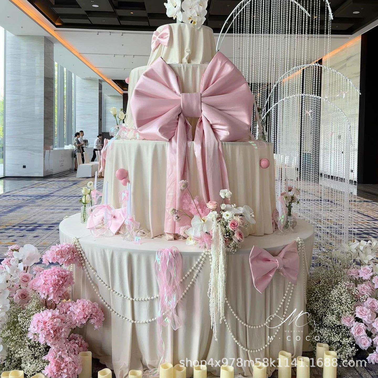 婚礼铁艺道具三层甜品台蛋糕架婚庆多层圆形桌生日派对布置甜品架