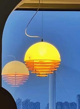 中古包豪斯日落橙色餐厅吊灯床头吧台岛台孟菲斯设计复古师氛围灯