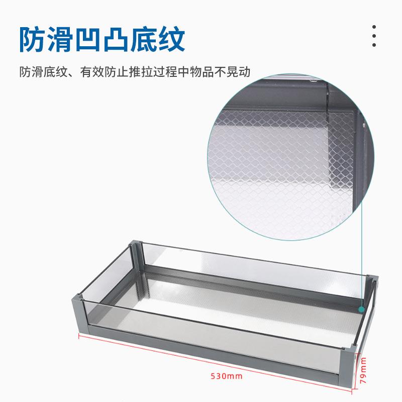 左钢厨房升降缓冲吊柜下拉式玻璃橱柜上下缓冲伸缩厨柜调味拉篮