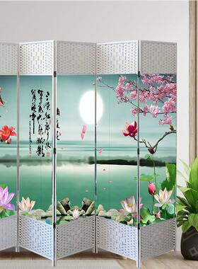 白色框架屏风隔断可折叠客厅卧室阻隔简约现代移动健康餐厅隔断墙