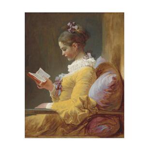 liveart 名画原版 装 饰画 奥诺雷弗拉戈纳尔洛可可少女阅读经典